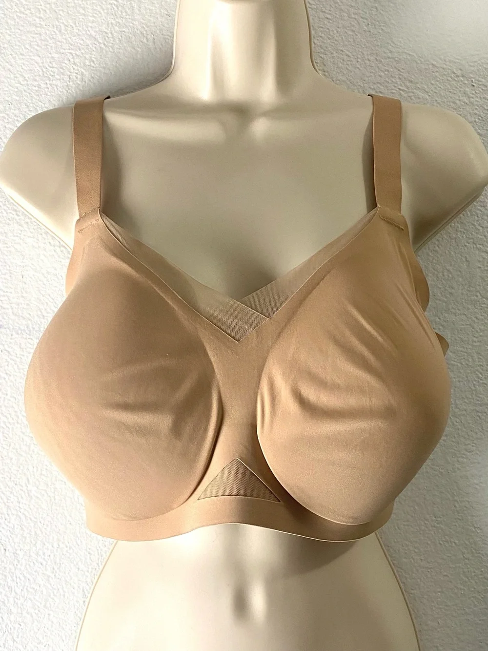Honeylove Wire Free Cross Over Bra Size XL++ 38F 38G Sand Neutral Tan EUC